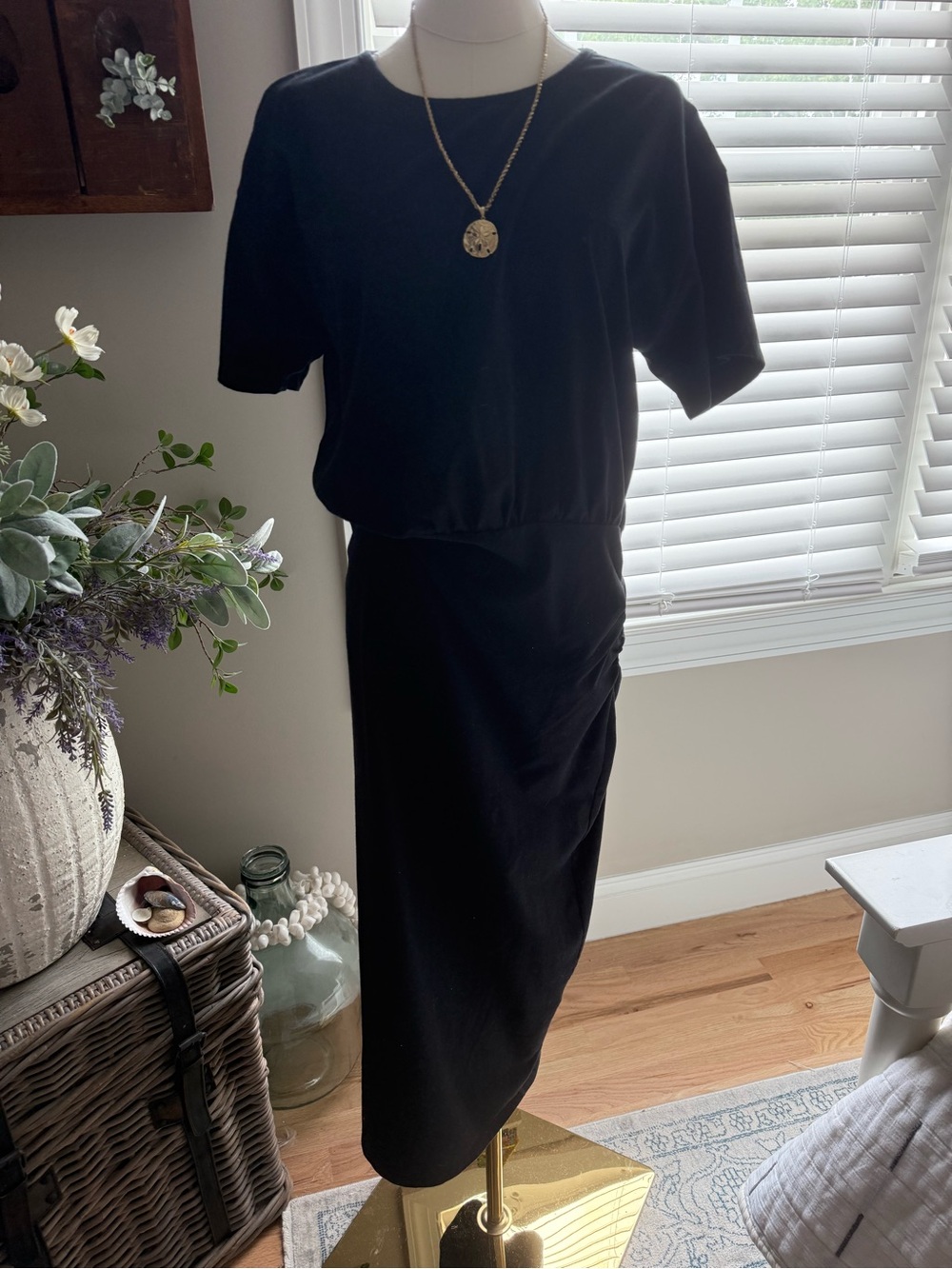 Lovers + Friends Black Midi Sheath Dress